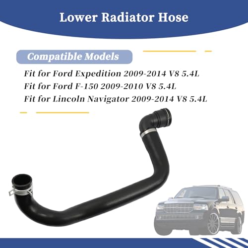 9L3Z8286C Lower Radiator Hose Fit for Ford Expedition 2009-2014 V8 5.4L / F-150 2009-2010 V8 5.4L/ Lincoln Navigator 2009-2014 V8 5.4L ||Lower Side Radiator Coolant Hose - style: Lower Side