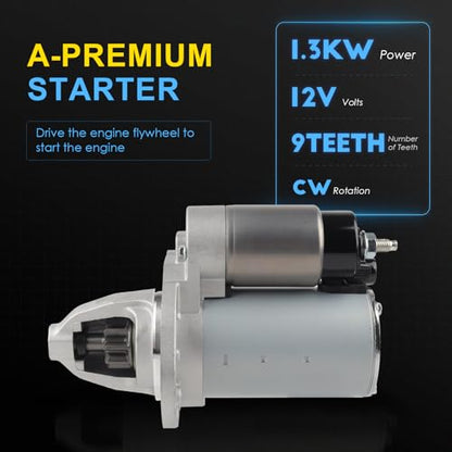 19202 New Starter Motor Replacement for Chrysler, Dodge, Jeep & Ram PLGR – Fits Chrysler 300, Dodge Challenger, Charger, Jeep Wrangler, Ram 1500 OE#428000-9300 4280009300 280-0432 2800432 - color: 19202