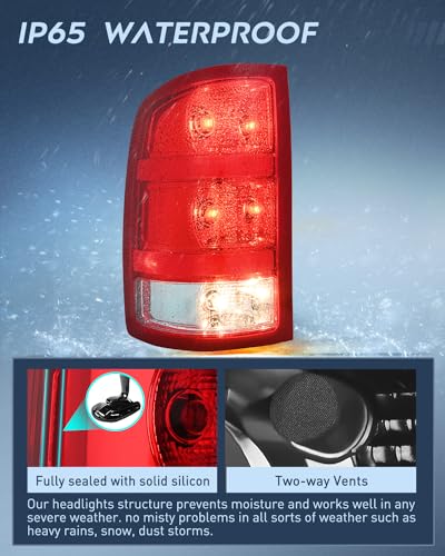 Nilight Taillight Assembly Compatible with 2007-2013 GMC Sierra 1500 - color: Driver Side