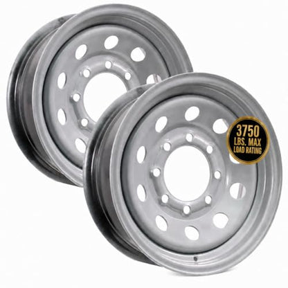 eCustomrim 2-Pack Trailer Wheel 16X6 16 Inch 8 Lug Silver Modular Rim