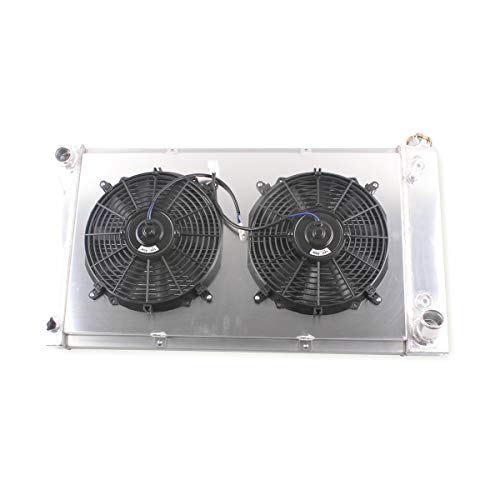 3 Rows Core Flow Full Aluminum Cooling Radiator Shroud+2Fans For - size: 73