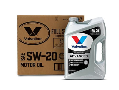Valvoline Advanced Full Synthetic SAE 5W-20 Motor Oil 5 QT, Case of 3 - size: 5 QT, Pack of 3, style: Advanced Protection