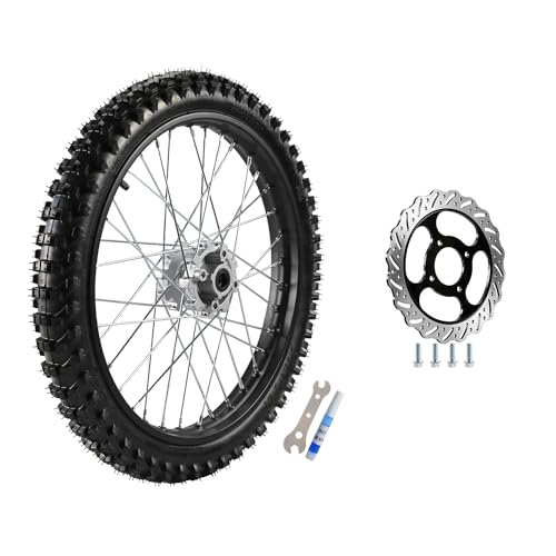 TDPRO Front Wheel 70/100-19 Tire Rim 1.6x19 + Disc Rotor for Dirt Pit Bike Motocross - size: 70/100-19