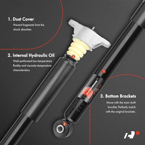 A-Premium Rear Shock Absorbers with Top Mount, Set of 2
