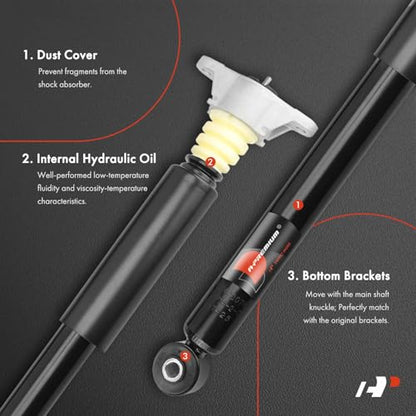 A-Premium Rear Shock Absorbers with Top Mount, Set of 2