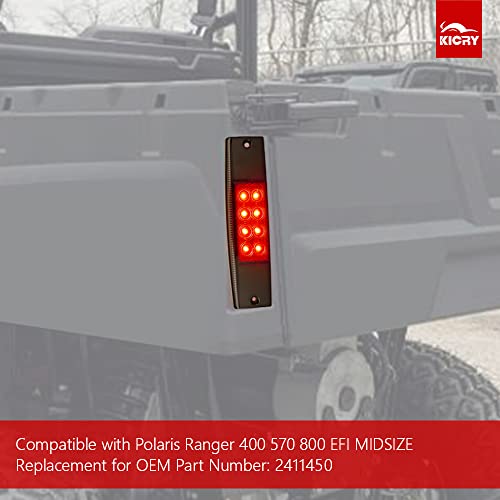 Ranger Rear Tail Light Compatible with Polaris Ranger 400 570 800 EFI MIDSIZE Red Replace OEM 2411450 (Smoke) - color: Smoke