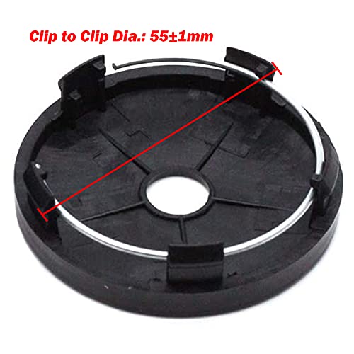 4PCS Wheel Center Caps, 60mm Wheel Rim Hub Center Covers - color: Black, size: Outer 60MM,Inner 55MM
