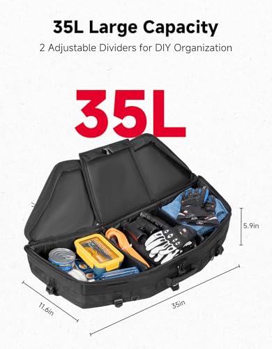 KEMIMOTO Portable ATV Front Rear Rack Bag UTV Cargo Bed Storage