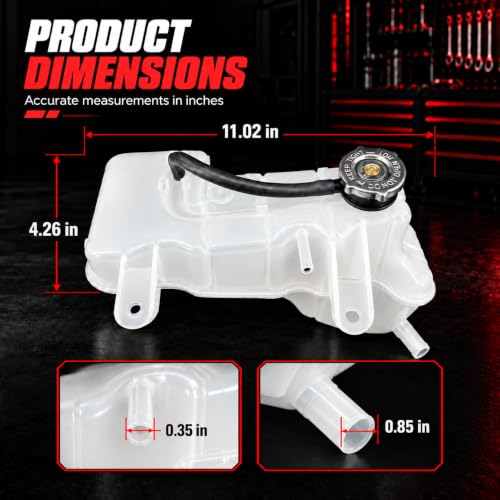 603-056 Coolant Reservoir Tank with Cap for Chrysler 300 2005-2010 - size: 603-056