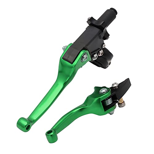 JFG RACING Motorcycle Brake Clutch Lever 7/8'' 22mm Folding Levers Aluminum Alloy Universal for CRF50 KLX SSR TTR 110 125 150 200 250cc Dirt Pit Bike ATV Mini Bike Green - color: Green