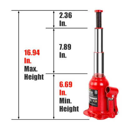 Big RED 8 Ton (16,000 LBs) Torin Double Ram Welded Bottle Jack for Car Auto Repair and House Lift, ATH80802XR - size: 8 Ton (16,000 LBs), style: Double Ram