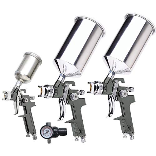 Vaper 19220 HVLP Triple Set-Up Spray Gun Kit - 4 Piece - color: 4-Piece Triple Setup HVLP