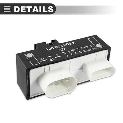 Motoforti Electric Cooling Fan Control Module Relay Radiator Unit, for Volkswagen Beetle 2000-2010, Plastic Metal, No.1J0919506K/902-419, Black White