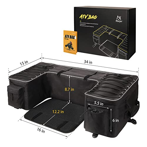 Morjor 55L ATV Storage Bags with Extra Waterproof Cover, Upgraded Zippers