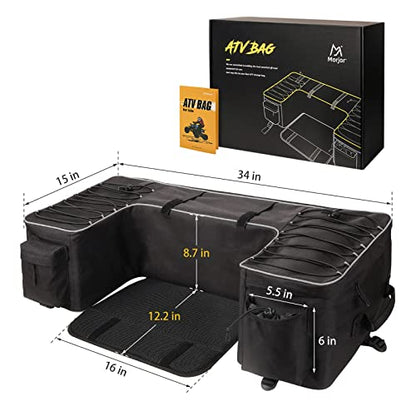Morjor 55L ATV Storage Bags with Extra Waterproof Cover, Upgraded Zippers