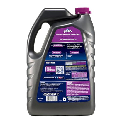 PEAK OET Extended Life Violet Concentrate Antifreeze/Coolant for European Vehicles, 1 Gal. (Pack of 2) - size: Concentrate (Pack of 2)