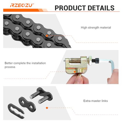 MX650 Dirtbike Chain and Sprocket Upgrade Kit Replacement for Razor - color: Black