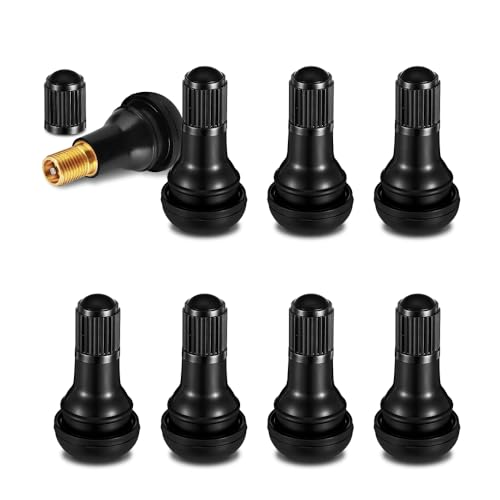 8PCS TR412 Tubeless Tire Valve Stems, Automotive Tire Valves, Rubber Snap-in Automotive Valve Stems, Car Accessories Tubeless Valves for 0.453 inch Rim Holes on Standard Vehicle Tires
