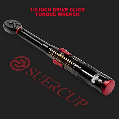 SUERCUP Next-Gen 100-Tooth, 1/2" Drive Click Torque Wrench, 10-170 Ft.Lb - size: 1/2" 10-170 Ft.Lb/13.6-230.5 N.m