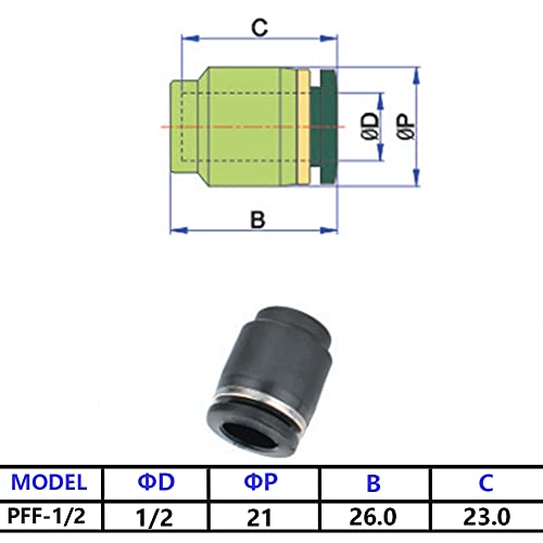 10PCS 1/2 Inch Tube OD Pneumatic Cap Plug Fitting - size: 1/2 OD