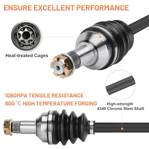 Front CV Axle Shaft for Arctic Cat 400 650 4x4 2006-2012 (excl Mud Pro); for Arctic Cat 500 700 2006-2014; for Arctic Cat 450 4x4 2010-2012； Arctic Cat 1000 2009 2010; Drive Half Shaft for 0502-812 - size: 1 pair - front left & right