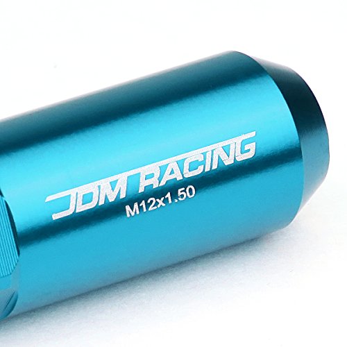 Auto Dynasty M12 x 1.5 Open/Closed End Design 20-Piece Aluminum Alloy Wheel Lug Nuts +1 X Deep Drive Extension (Light Blue) - color: Light Blue