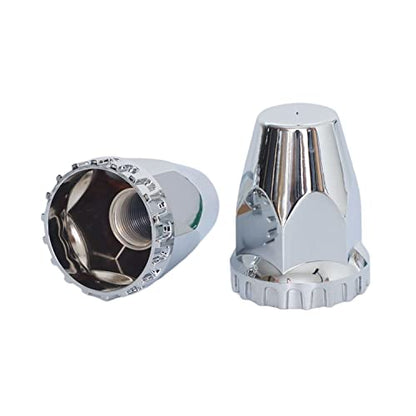 ABS Plastic Chromed Hubcaps Front and Rear Wheel Axle Cover Set with 33mm Thread-On Lug Nut Covers for Semi Trucks (Dome) - color: Dome