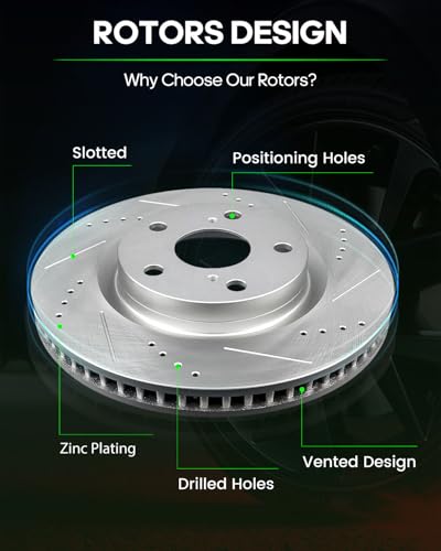 SCITOO Brake Kits Front Rear Brake Rotors Brake Pad:31434;31608;D1293;D1212 - size: 31434+D1293 & 31608+D1212 [4+8PCS]