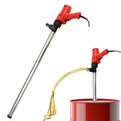 1980W Electric Fuel Transfer Barrel Pump, 110V 11000RPM,for 55Gallon Electric Transfer Pumps with 36in Stainless Steel Tube and 6.6ft Steel Wire Hose, for Diesel,Kerosene,White oil，etc