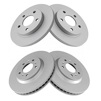TRQ Front and Rear Brake Rotor Set G Coated - style: BRA15437