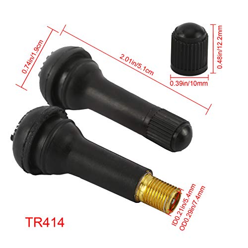 100 PCS TR413 and TR414 Snap-in Tire Valve Stem (50Pcs TR413 + 50Pcs TR414)