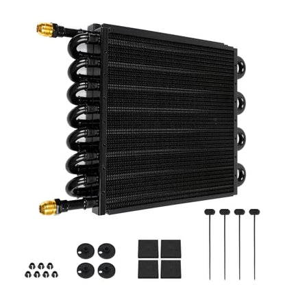 16 Row 8AN 1/2" Transmission Cooler Kit, Air-Compressor Aftercooler, Dual Pass Tube and Fin Universal