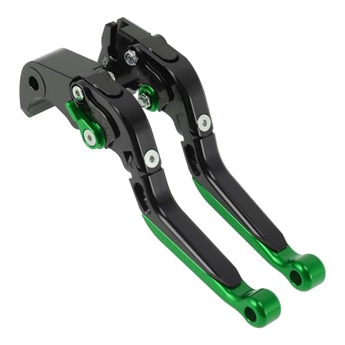 Short/Long Brake Clutch Levers for Kawasaki Ninja ZX6R 00-04 Black - color: Black Handle Green End