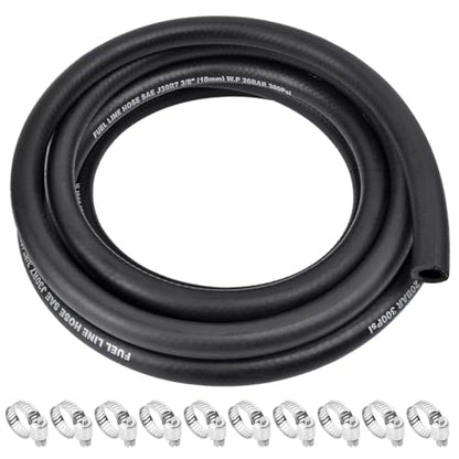 5/16 Inch ID Fuel Line Hose - 15FT Fuel Line with 10PCS Hose Clamps,300PSI High-Pressure Fuel Line for Automotive Fuel Systems Engines - size: 5/16" ID-15Ft