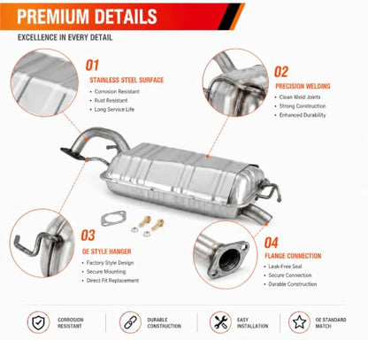 53396 Rear Exhaust Muffler for 01-06 Hyundai Elantra 2.0L (High Grade) HE01 - size: HE01