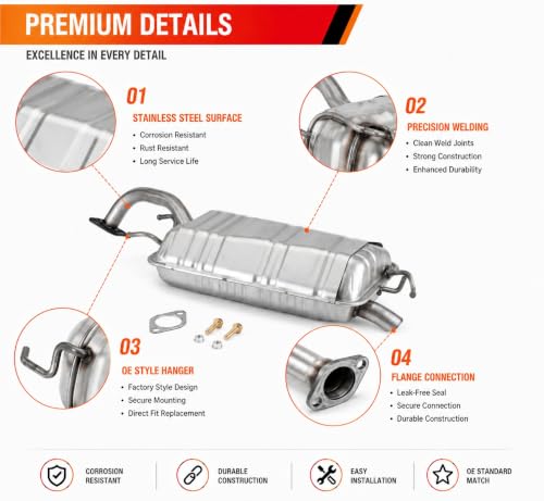 53396 Rear Exhaust Muffler for 01-06 Hyundai Elantra 2.0L (High Grade) HE01 - size: HE01