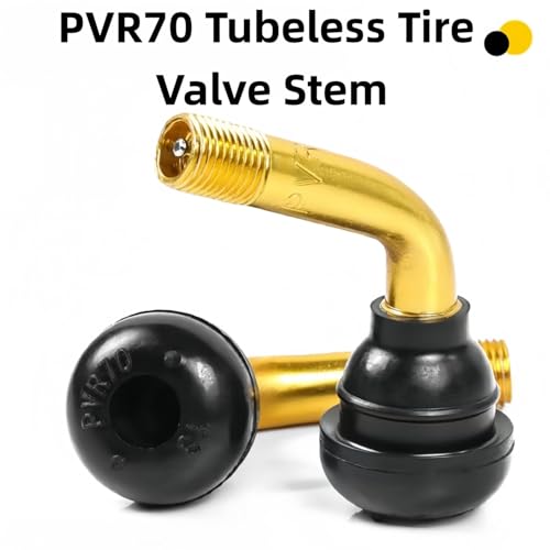 PVR70 Tubeless Tire Valve Stem 8 Pack, 90 Degree Angled Brass Snap-in