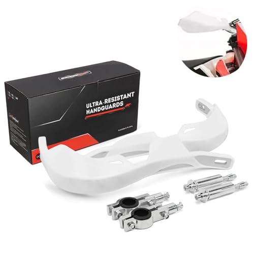 JFG RACING Dirt Bike Handguards Universal for 7/8" and 1 1/8" Handle Bar - color: white
