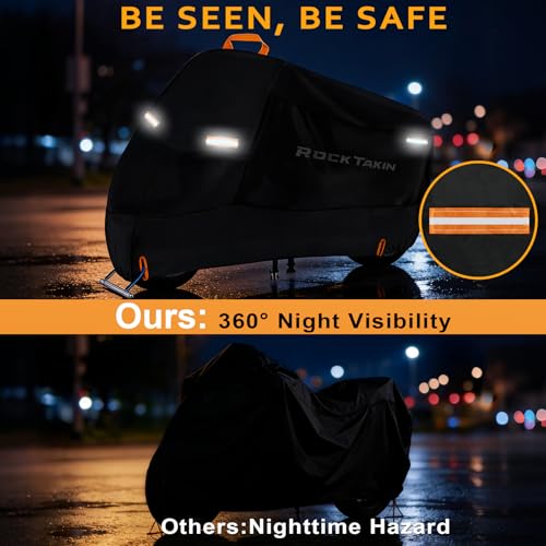 Motorcycle Cover Waterproof Outdoor 300D Motorcycle Cover 96" - size: 96"L x 41"W x 50"H