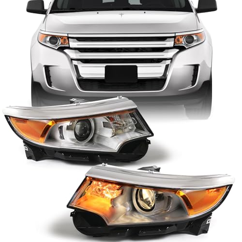 FIONE Halogen Headlight Assembly for Ford Edge 2011 2012 2013 2014 Pair - color: Pair/Driver&Passenger