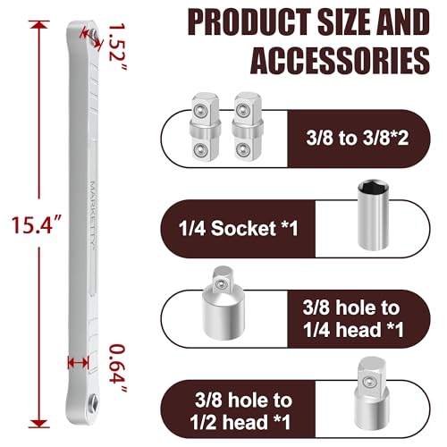 Offset Extension Wrench for Tight Spaces, Heavy Duty Wrench Extender Tool - color: Silvery