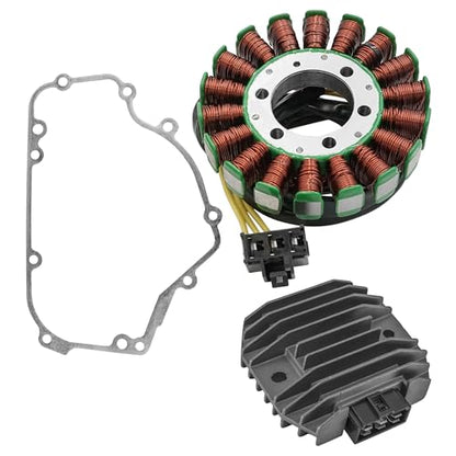 Caltric Stator Regulator Rectifier and Gasket Compatible With Kawasaki Ninja 250R EX250j 2011 2012