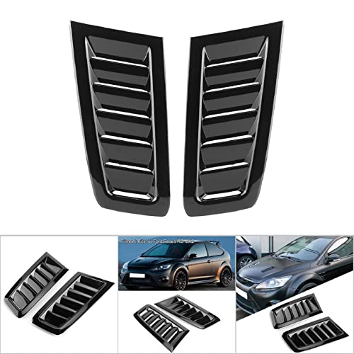 Universal Car Hood Vent Scoop Kit, Cold Air Intake Louvers for Auto Cooling, Fit for RS MK2 Bonnet Cover (Glossy Black) - color: Glossy Black