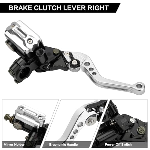 Motorcycle 7/8" 22mm Handlebar Brake Master Cylinder Clutch Lever - color: Silver