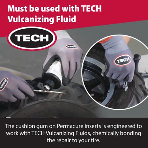 TECH Tire Permacure II Insert Plugs 3-3/4 in, Tubeless Plug Kits, Box of 50