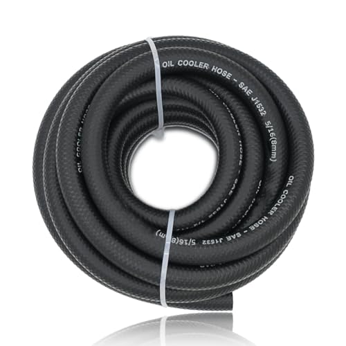 5/16 Transmission Oil Cooler Hose - 300 PSI Fuel Line Hose J1532 For Transmission Fluid, Oil, Coolant, Diesel, Hydraulic Fluid, Lubricant, Gas - size: 5/16 10FT without Clamps