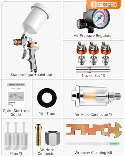 HVLP Spray Gun, Automotive Paint Gun, Spray Gun for Painting - color: Orange