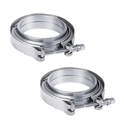 2" V Band Clamp with Flange 2PC Stainless Steel For Turbo Exhaust Downpipes