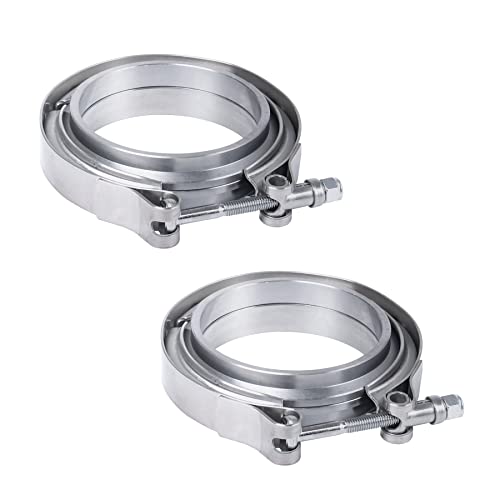 2.75" V Band Clamp w/Flange 2PC Stainless Steel For Turbo Exhaust Downpipes - size: 2.75"