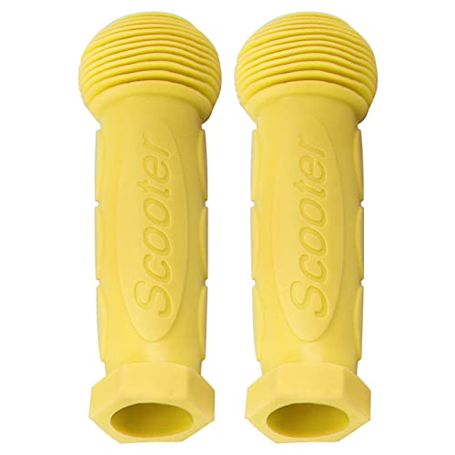 Kids Scooter Handle Grips Replacement Handlebars for 2/3/4 Wheels Child Kick Scooters Bike Rocking Car Push Cart, 9 Color Available, 2-Pack - color: Yellow